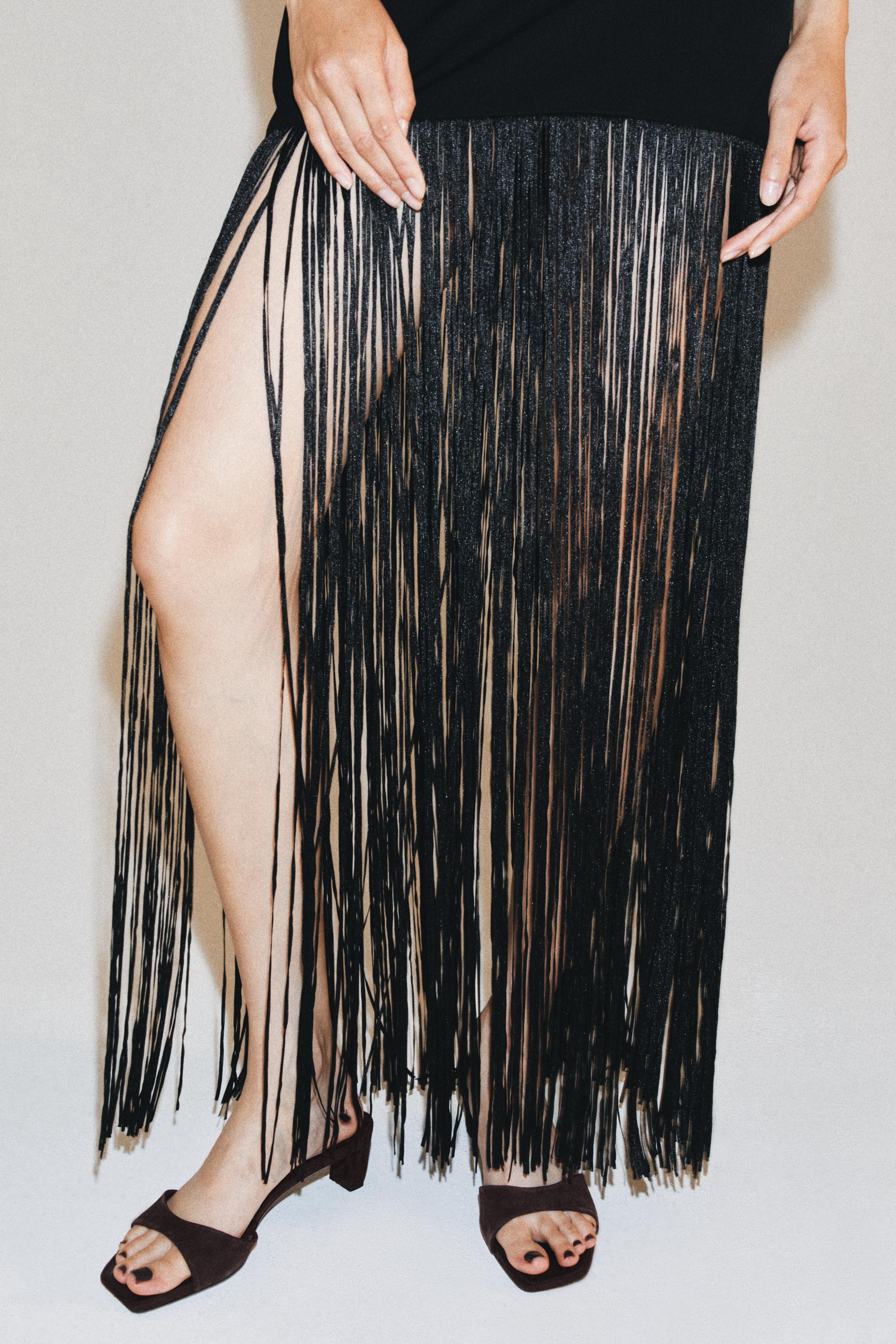 ZW COLLECTION FRINGED HALTER DRESS